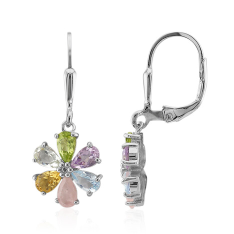 Boucles d'oreilles en argent et Topaze bleu ciel