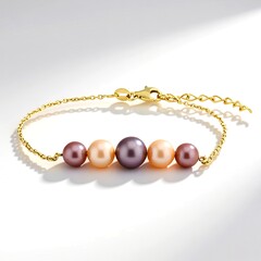 Bracciale in argento con Perla Ming Porpora (TPC)