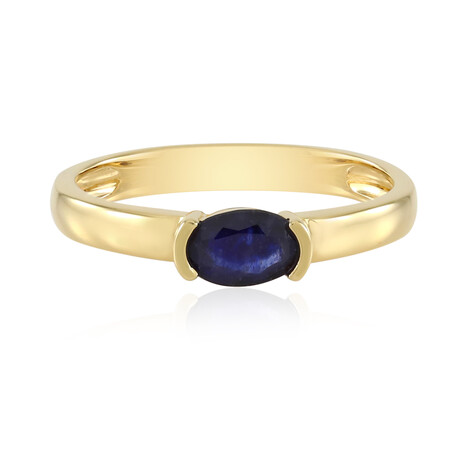 Anillo en plata con Zafiro azul de Madagascar