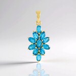Ciondolo in argento con Apatite Blu Neon