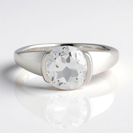 Anello in argento con Topazio Bianco