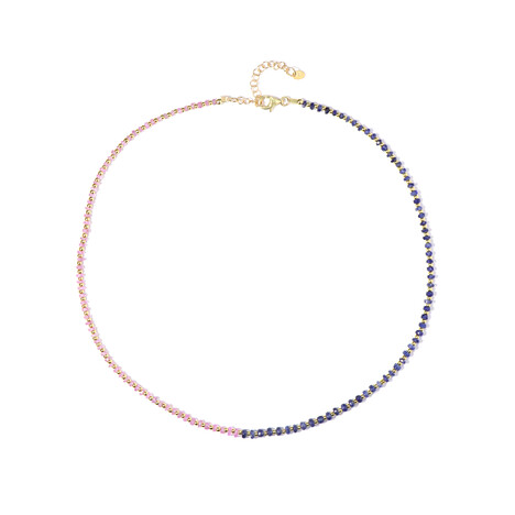 Zilveren halsketting met Gouden Hematieten