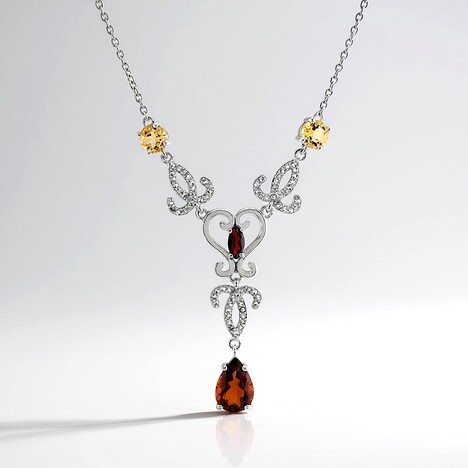 Collana in argento con Citrino Madeira
