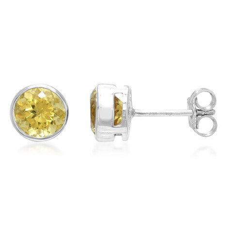 Boucles d'oreilles en argent et Béryl jaune