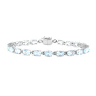 Himmelblauer Topas-Silberarmband