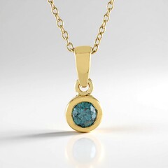 Collana in argento con Diamante Blu I3