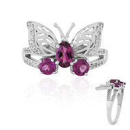 Magenta-Granat-Silberring