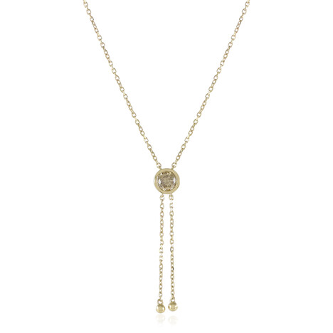 9K I2 Champagne Diamond Gold Necklace