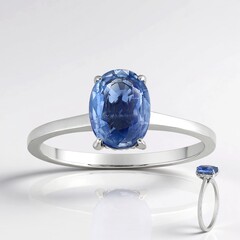 Anello in argento con Cianite del Nepal