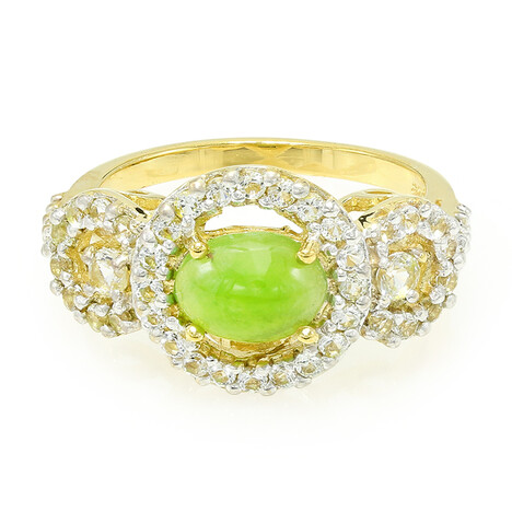 Anillo en plata con Crisoprasa imperial