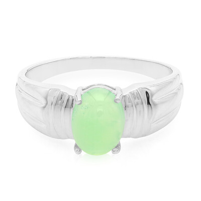 Bague pour homme en argent et Chrysoprase impériale