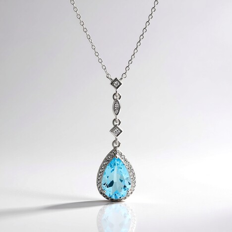 Collana in argento con Topazio Blu Cielo