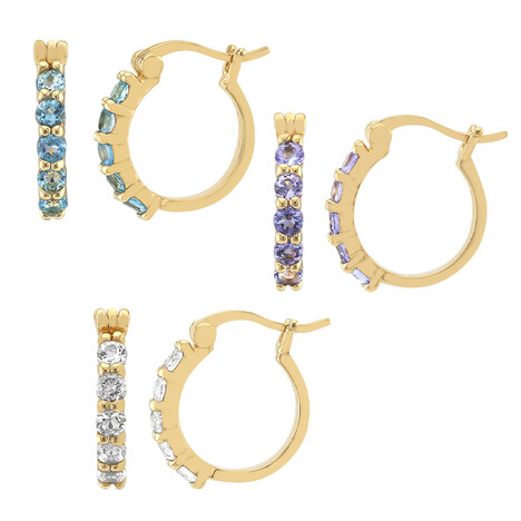 Edelstein-Silberohrringe