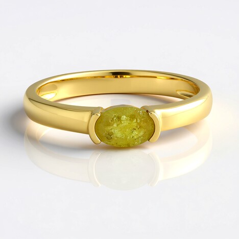 Anello in argento con Zaffiro Giallo del Madagascar