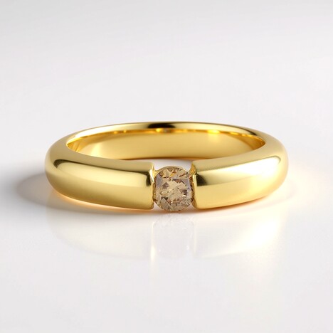 Anello in argento con Diamante Cioccolato I2