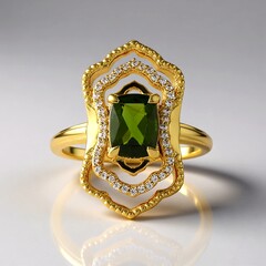 Anello in argento con Diopside Russo