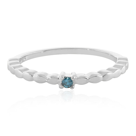 Anillo en plata con Diamante azul I3