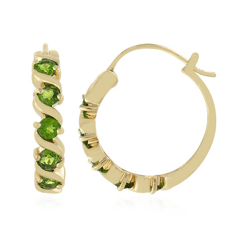 Russischer Diopsid-Silberohrringe