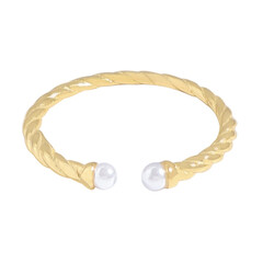 Weiße Süßwasserzuchtperlen-Silberring (Joias do Paraíso)