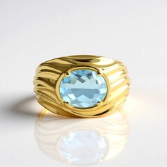Anello in argento con Topazio Blu Cielo (Adela Silber)