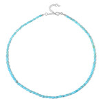 Zilveren halsketting met turkooisstenen