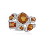 Zilveren ring met een Madeira citrien