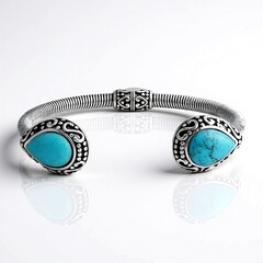 Bracciale in argento con Turchese Kingman Mohave Blu (Jones Lee)