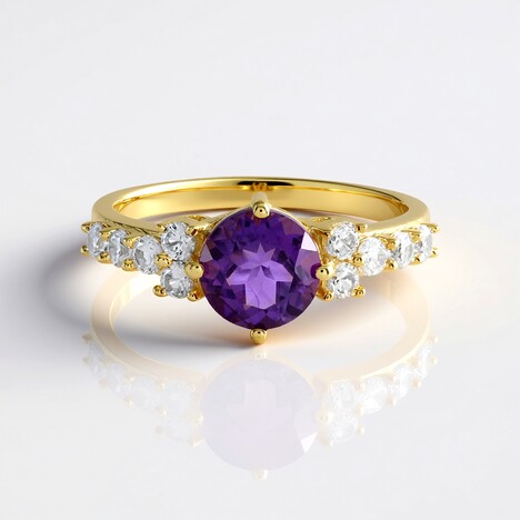 Anello in argento con Ametista del Marocco