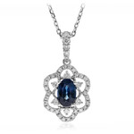 Collana in oro con Zaffiro Ceylon Blu (CIRARI)