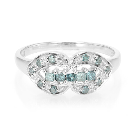 Bague en argent et Diamant fantaisie