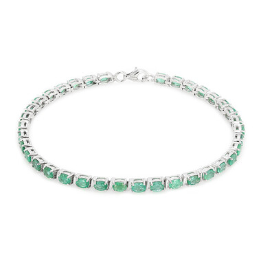 Bracciale in argento con Smeraldo Zambia