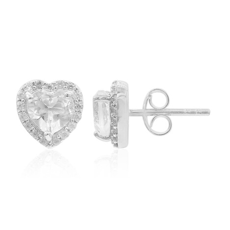 Weißer Topas-Silberohrringe