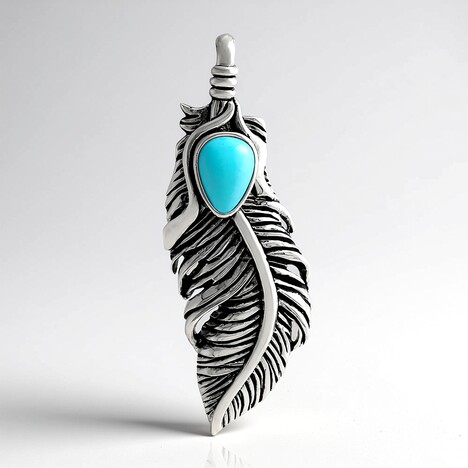 Ciondolo in argento con Turchese Kingman Mohave Blu (Jones Lee)