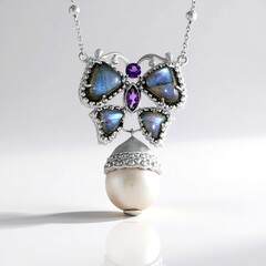Collana in argento con Perla d'Acqua Dolce Bianca