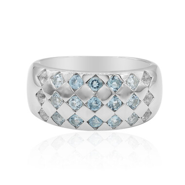 Anello in argento con Topazio Blu Svizzero