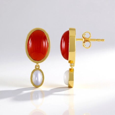 Orecchini in argento con Corniola (KM by Juwelo)