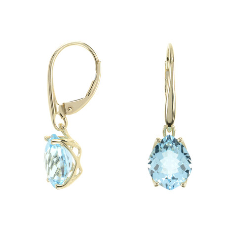 9K Sky Blue Topaz Gold Earrings (dagen)