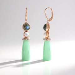 Orecchini in argento con Calcedonio Verde