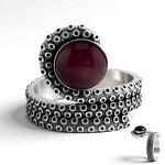 Anello in argento con Turchese Kingman Mohave Porpora (Jones Lee)