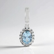 Pendentif en argent et Aigue-marine du Brésil