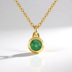 Collana in argento con Smeraldo Colombiano