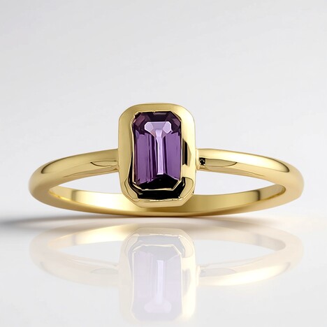 Anello in oro con Zaffiro Ceylon Porpora