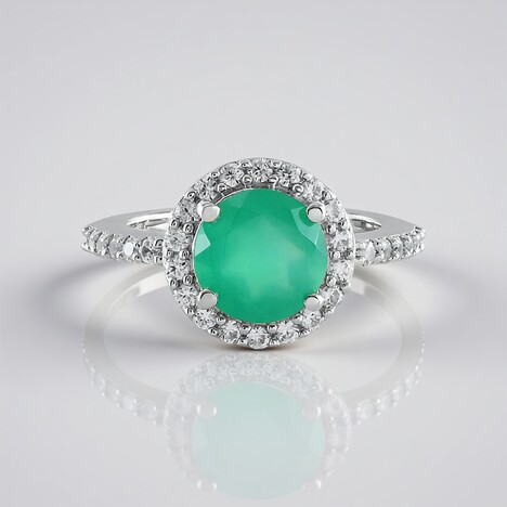 Anello in argento con Onice Verde