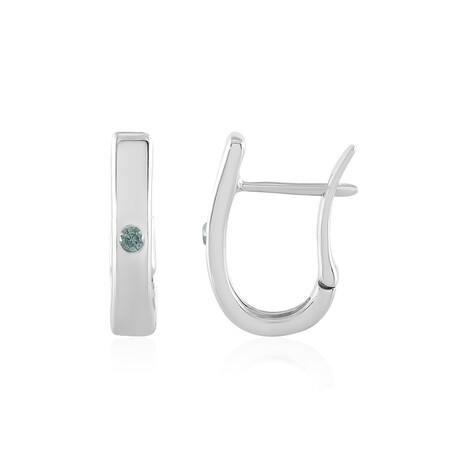 Blauer I2 Brillant-Silberohrringe