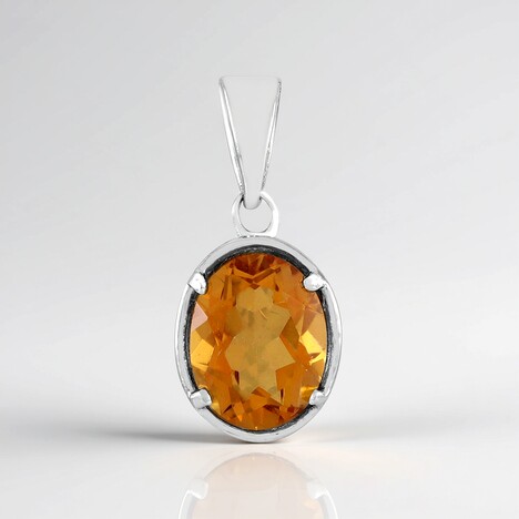 Pendentif en argent et quarz orange