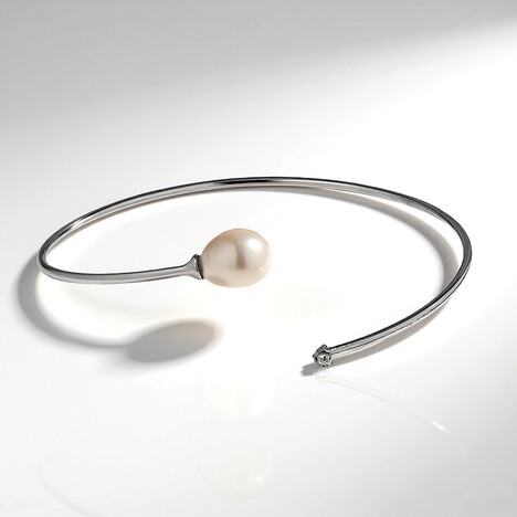 Bracciale in argento con Perla d'Acqua Dolce Bianca (Joias do Paraíso)