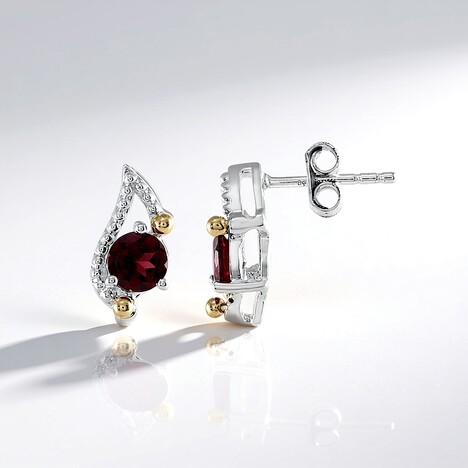 Orecchini in argento con Rodolite (Granulieren)