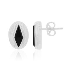 Boucles d'oreilles en argent et Spinelle noir