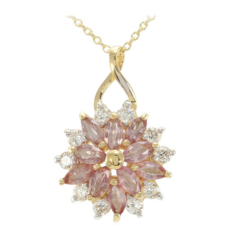 Collana in oro con Zaffiro Padparadscha (non riscaldato) (AMAYANI)