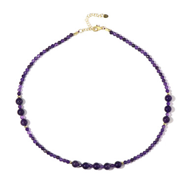 Sambia-Amethyst-Silberhalskette (Riya)